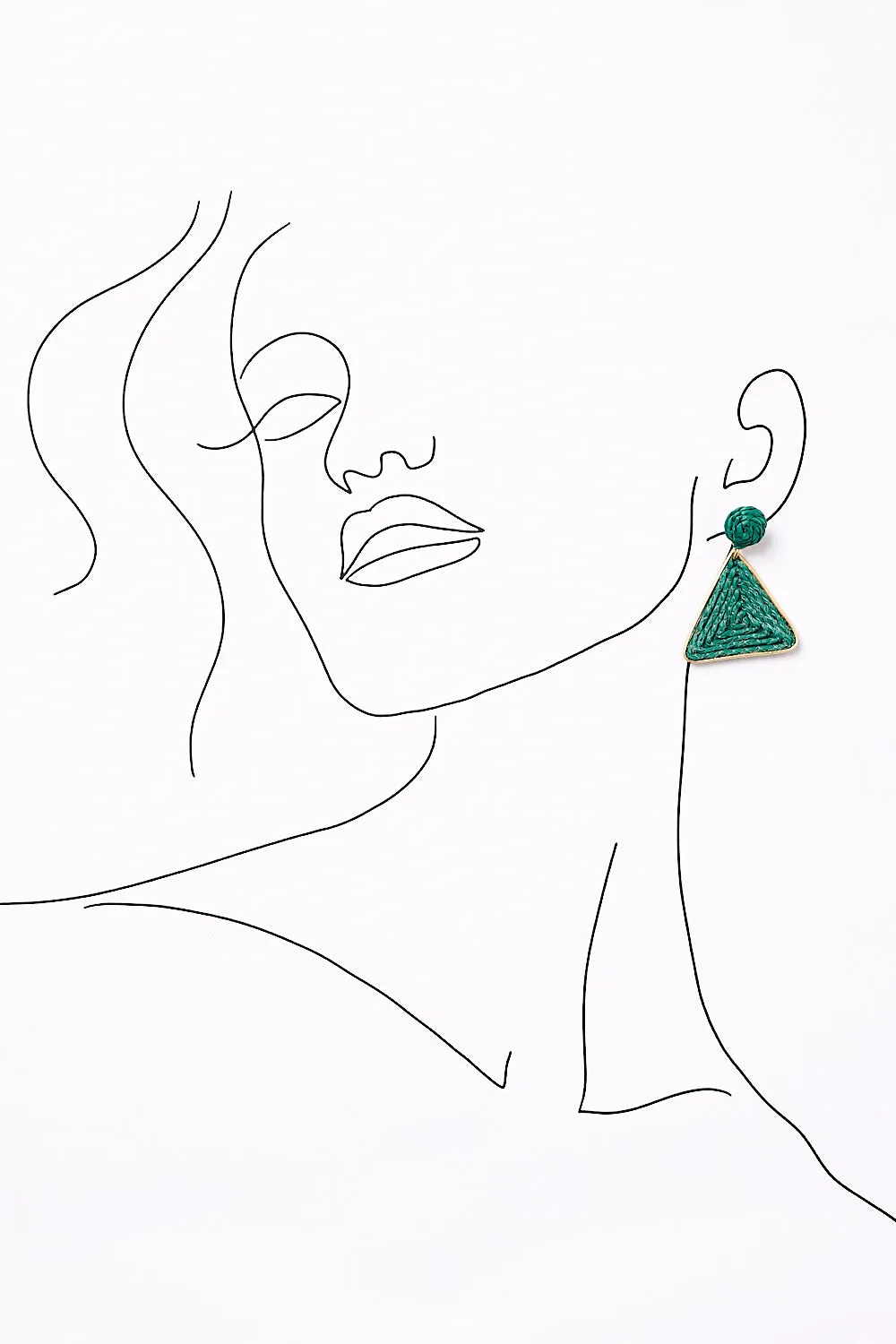 Woven Triangle Earrings in Green sold by Adrift product image thumbnail 2