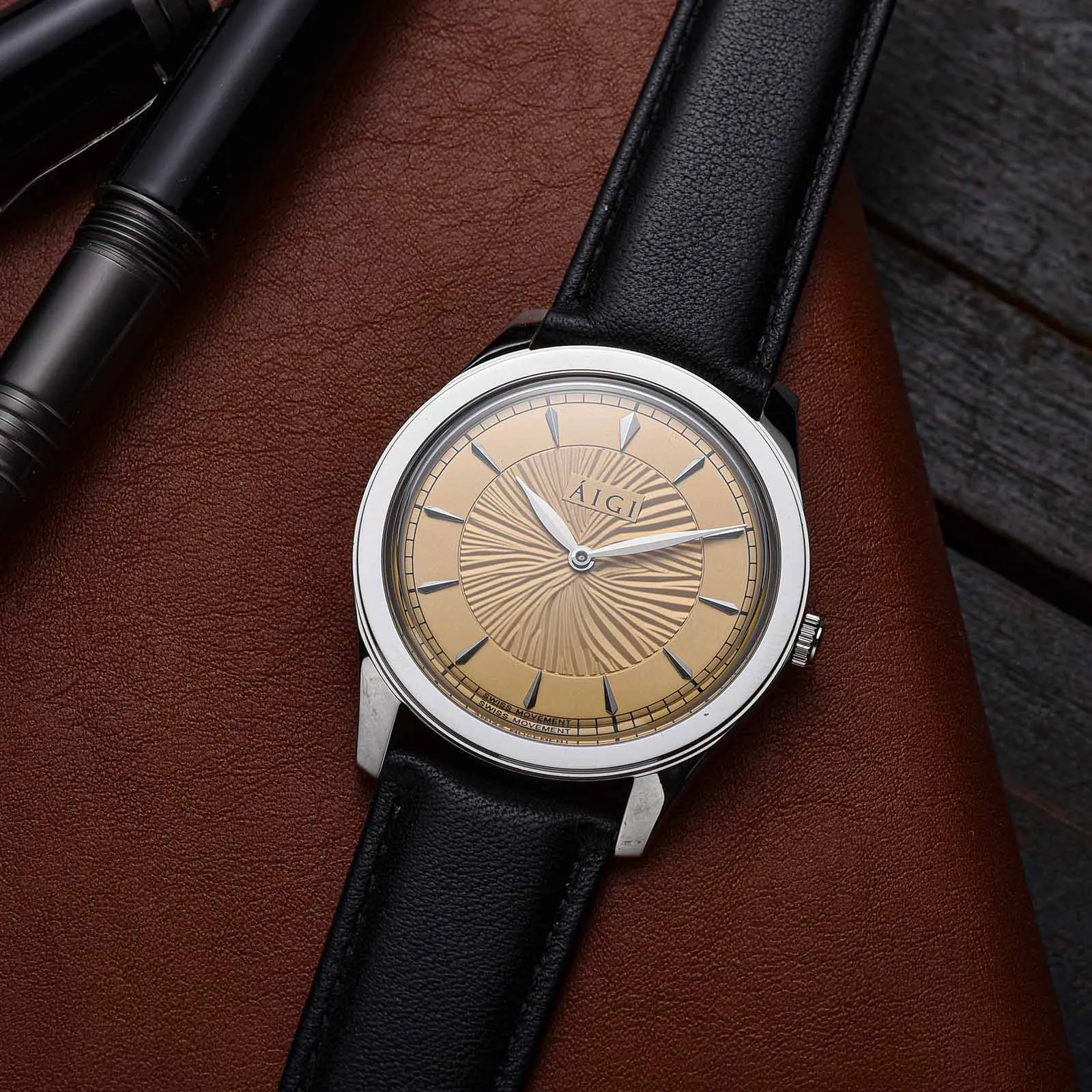 POLAR DAY 38MM - BLACK LEATHER sold by Aigi Time product image thumbnail 2