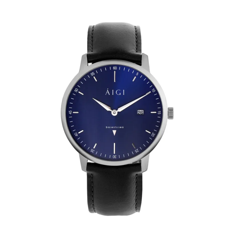 BARENTS SEA 40MM - BLACK LEATHER sold by Aigi Time