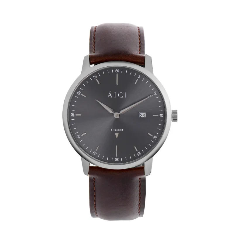 BLIZZARD 40MM - BROWN LEATHER sold by Aigi Time
