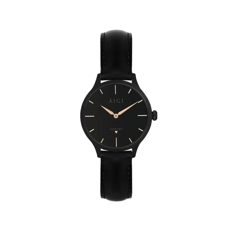 POLAR NIGHT 32MM - BLACK LEATHER sold by Aigi Time