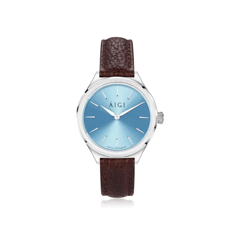 Polar Blue 32MM - Leather sold by Aigi Time