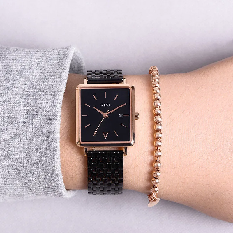 Solar Eclipse - 5-Link Black sold by Aigi Time product image thumbnail 3