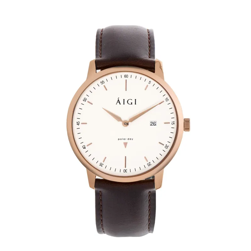 POLAR DAY 40MM - BROWN LEATHER sold by Aigi Time