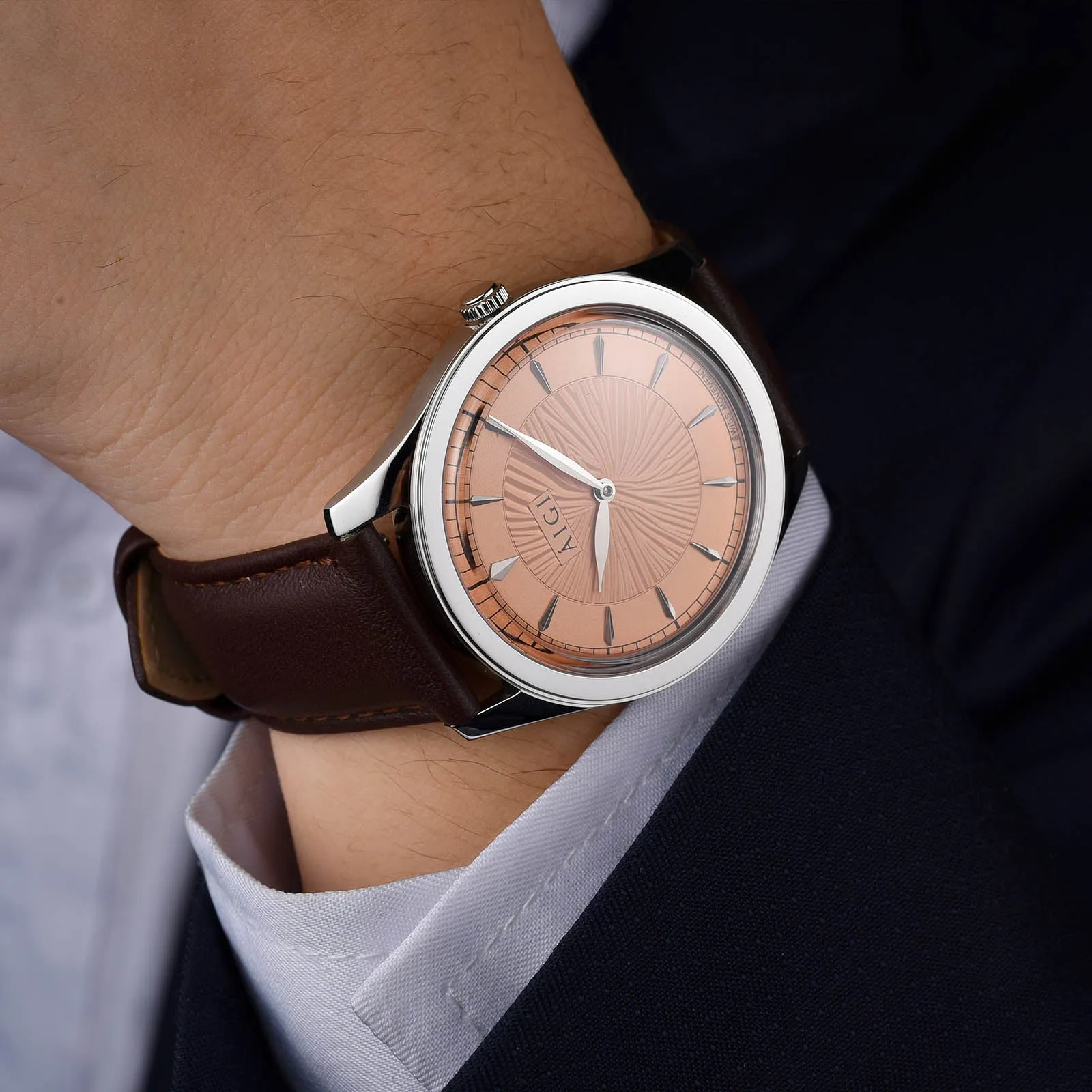 MIDNIGHT SUN 38MM - BROWN LEATHER sold by Aigi Time product image thumbnail 2