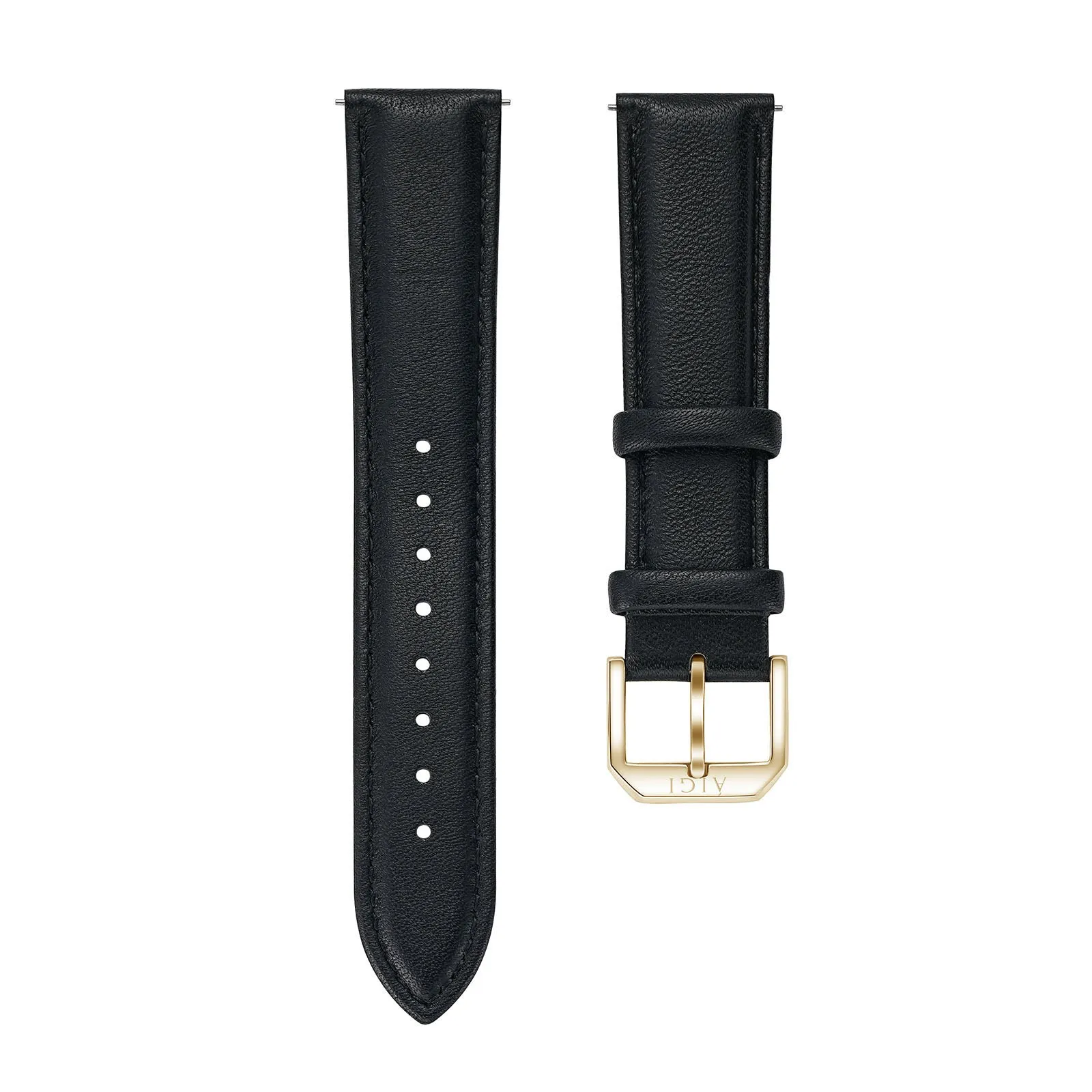 LEATHER BLACK 20MM - GOLD sold by Aigi Time