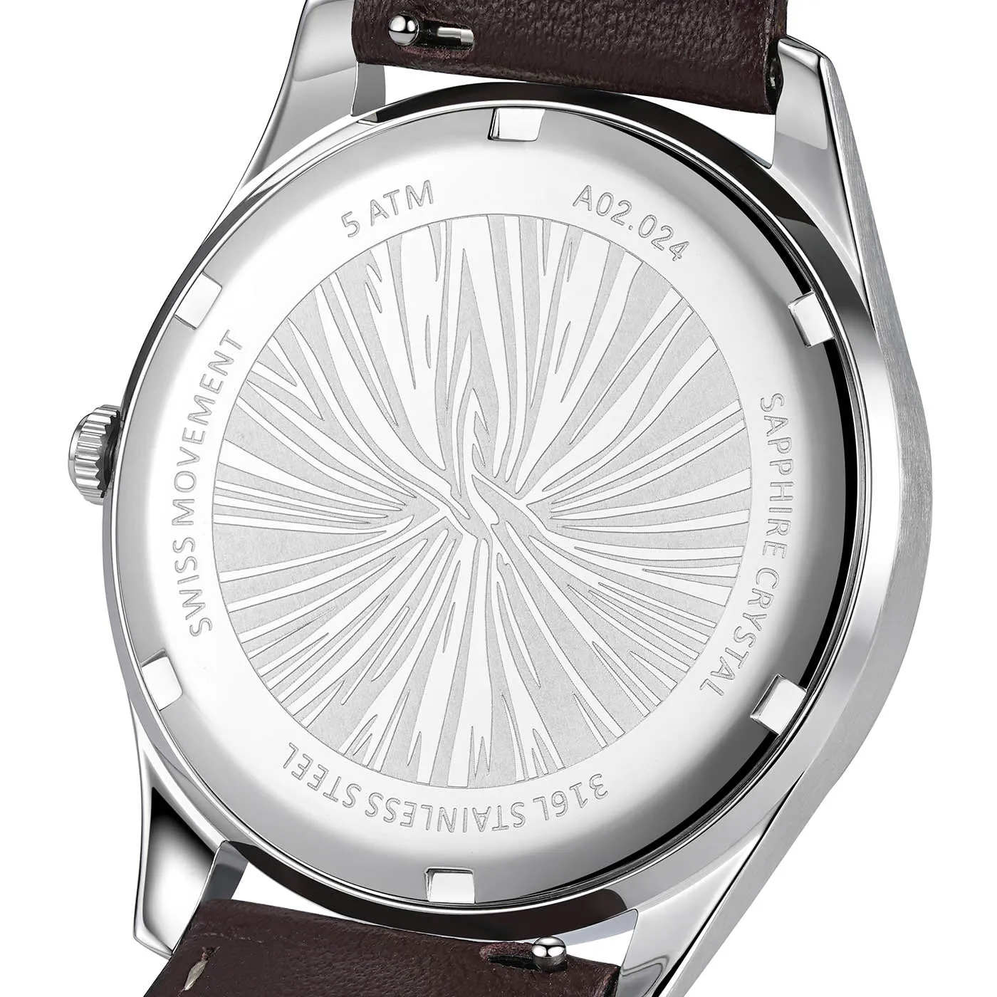 POLAR BLUE 38MM - BLACK LEATHER sold by Aigi Time product image thumbnail 2