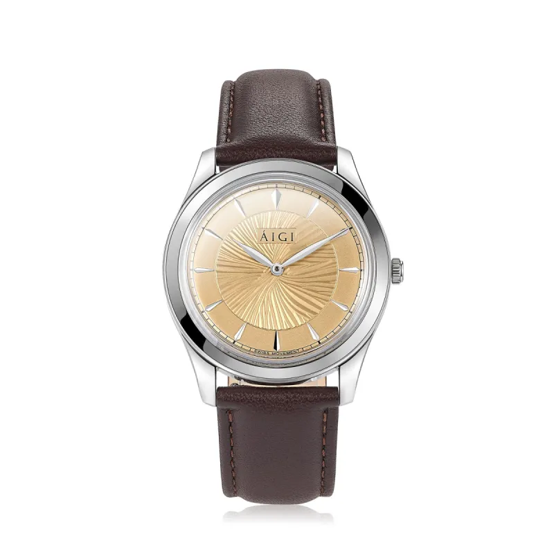POLAR DAY 38MM - BROWN LEATHER sold by Aigi Time
