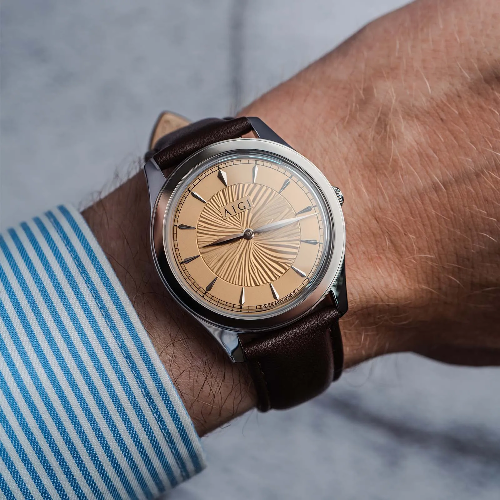 POLAR DAY 38MM - BROWN LEATHER sold by Aigi Time product image thumbnail 2