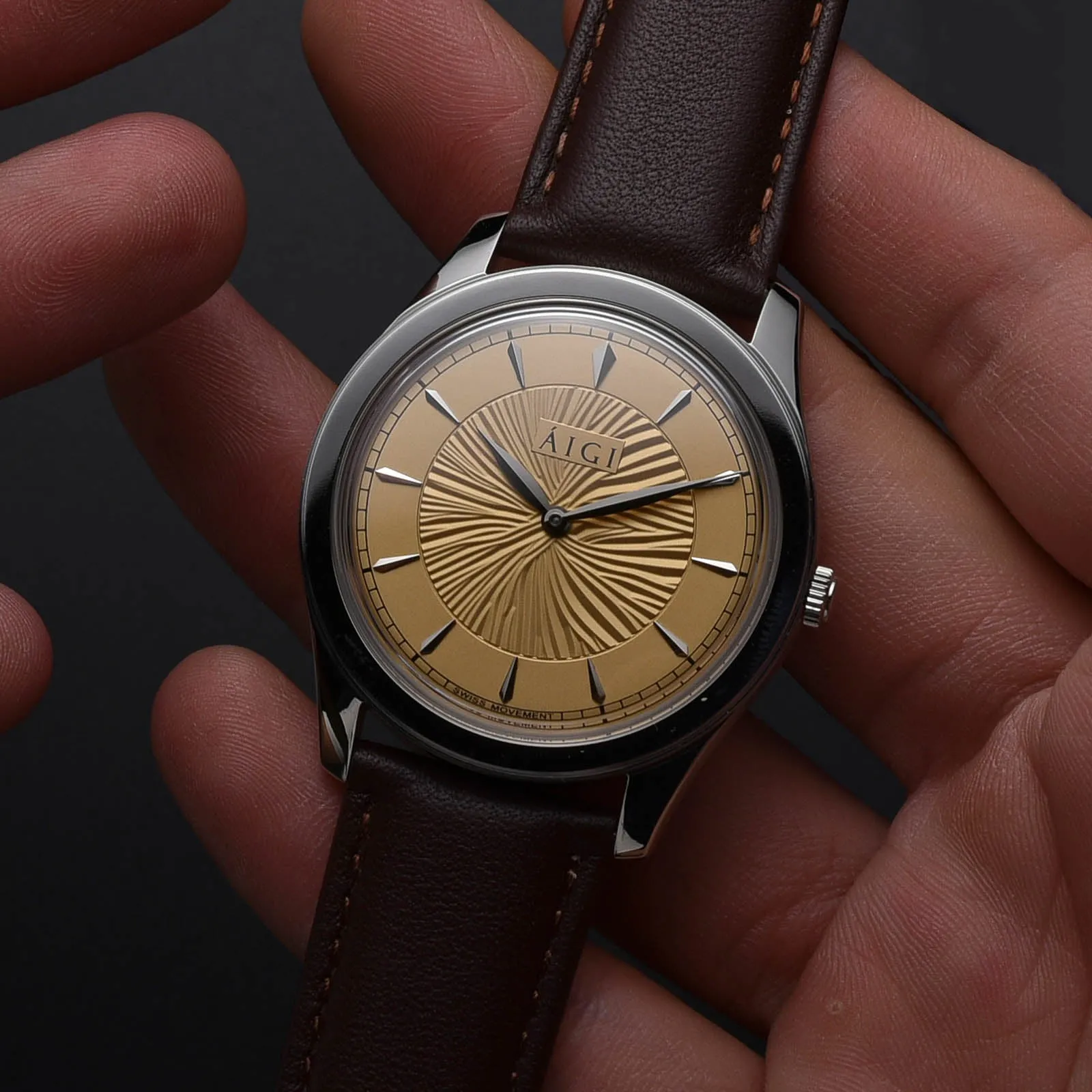 POLAR DAY 38MM - BROWN LEATHER sold by Aigi Time product image thumbnail 3