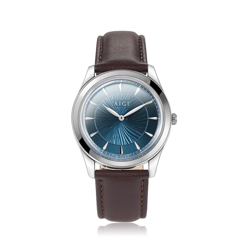 NORTHERN LIGHTS 38MM - BROWN LEATHER sold by Aigi Time