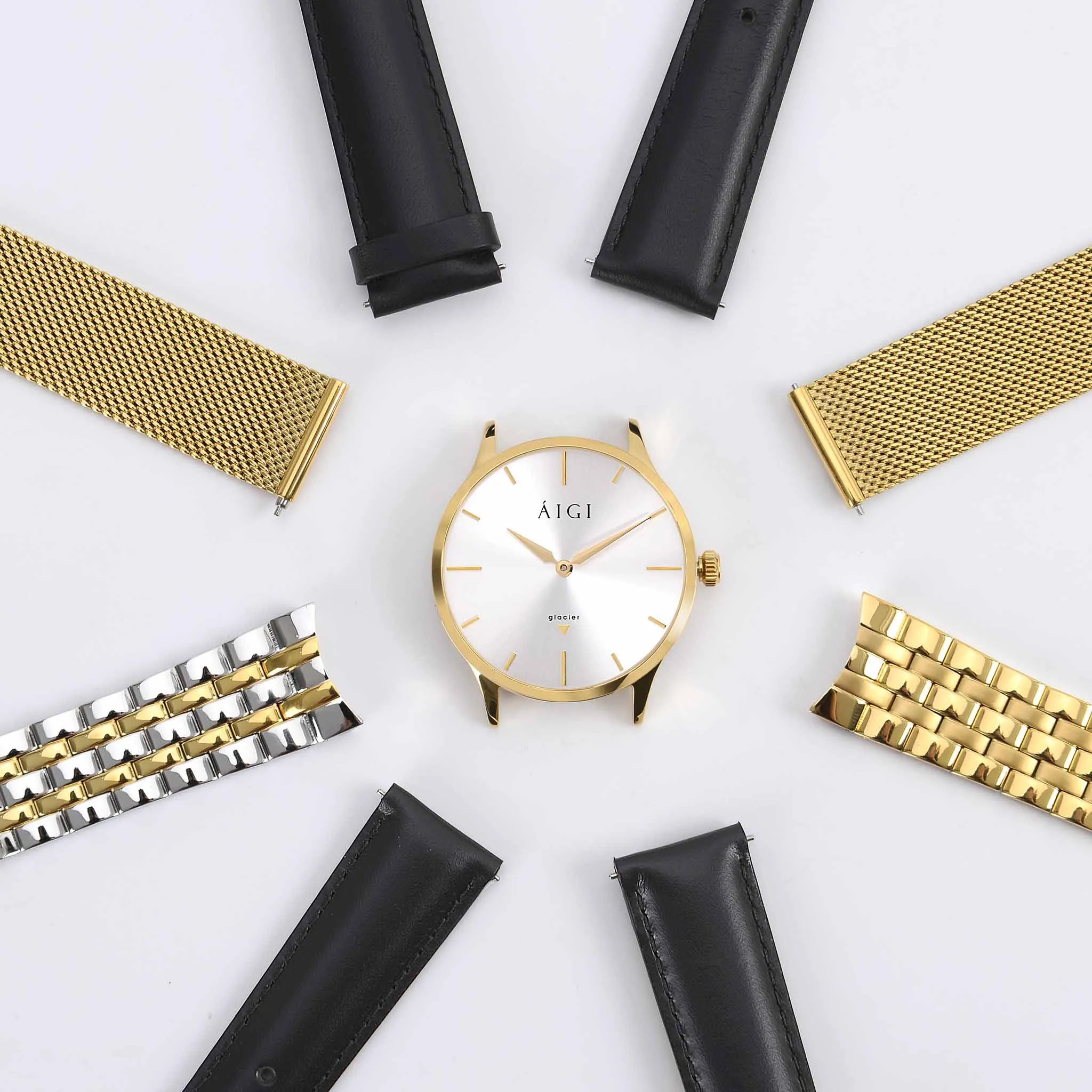 GLACIER GOLD 36MM - BLACK LEATHER sold by Aigi Time product image thumbnail 2