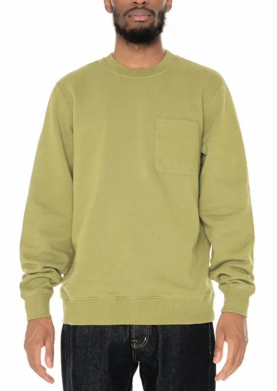 Woven Pocket Sweatshirt in Khaki sold by Albam Clothing