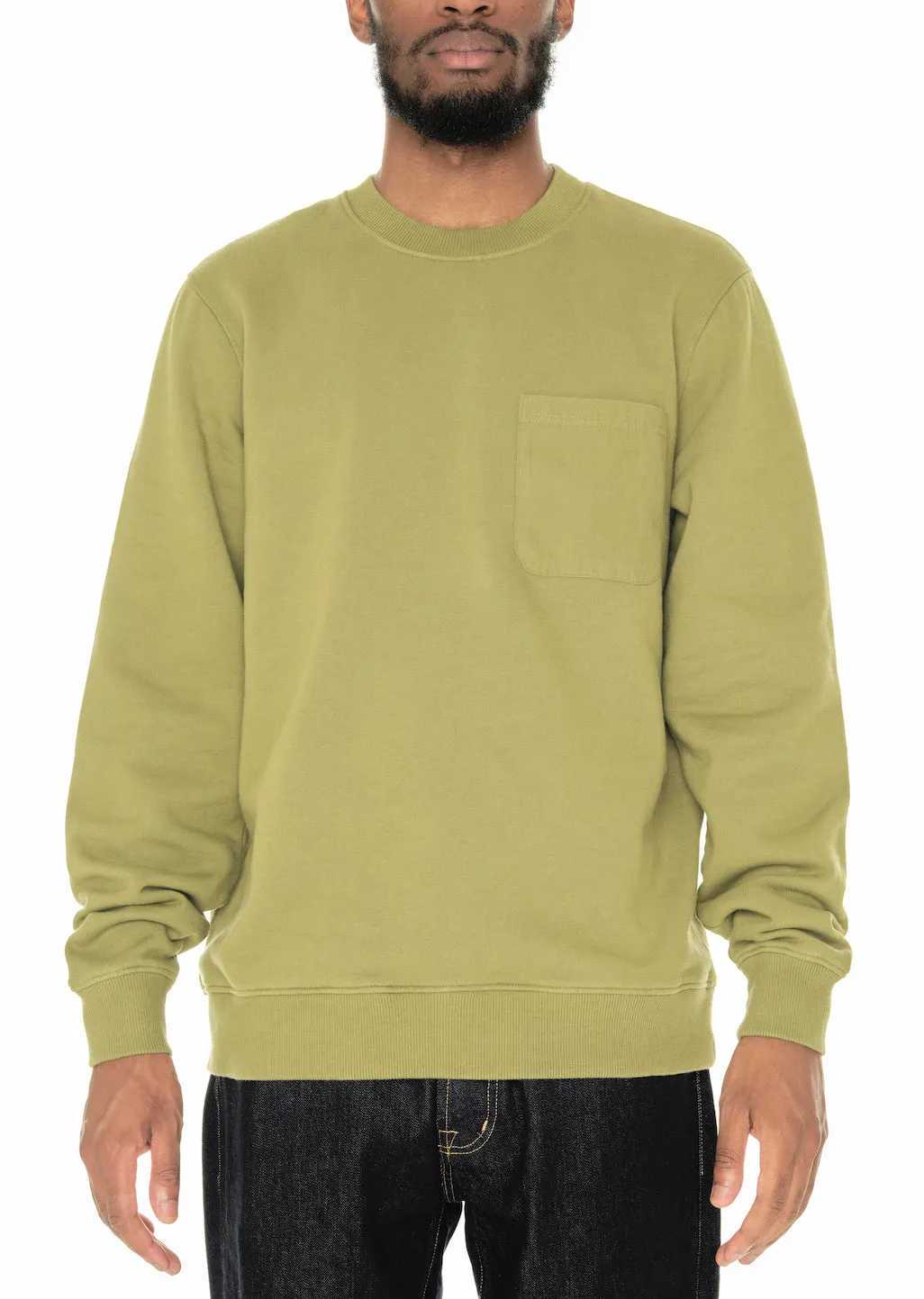 Woven Pocket Sweatshirt in Khaki sold by Albam Clothing