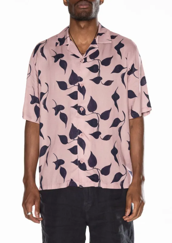 Short Sleeve Bowling Shirt in Dusky Pink sold by Albam Clothing