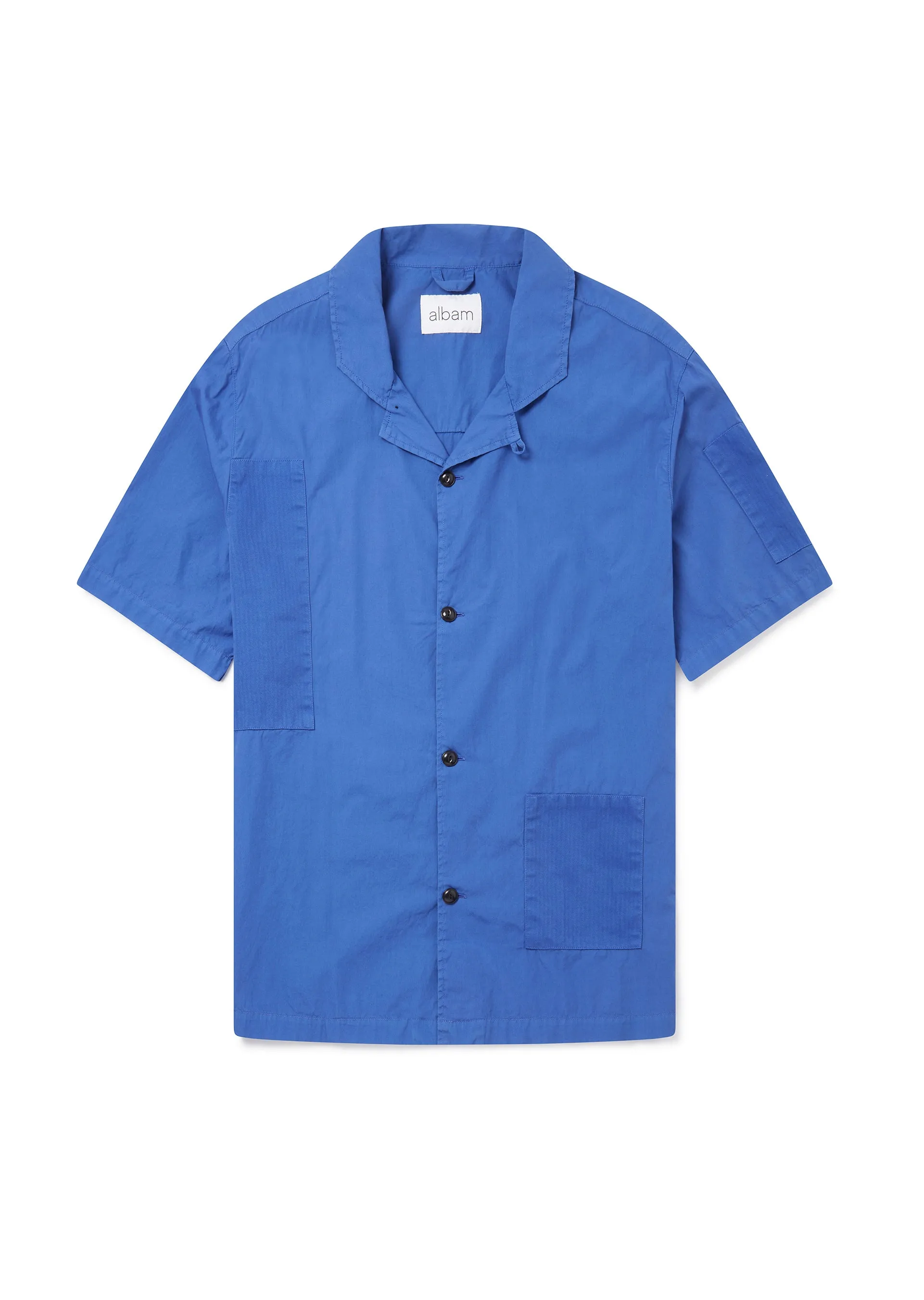 Patchwork SS Shirt in Blue sold by Albam Clothing