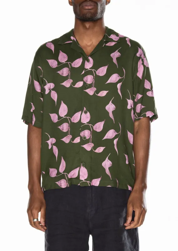 Short Sleeve Bowling Shirt in Khaki sold by Albam Clothing