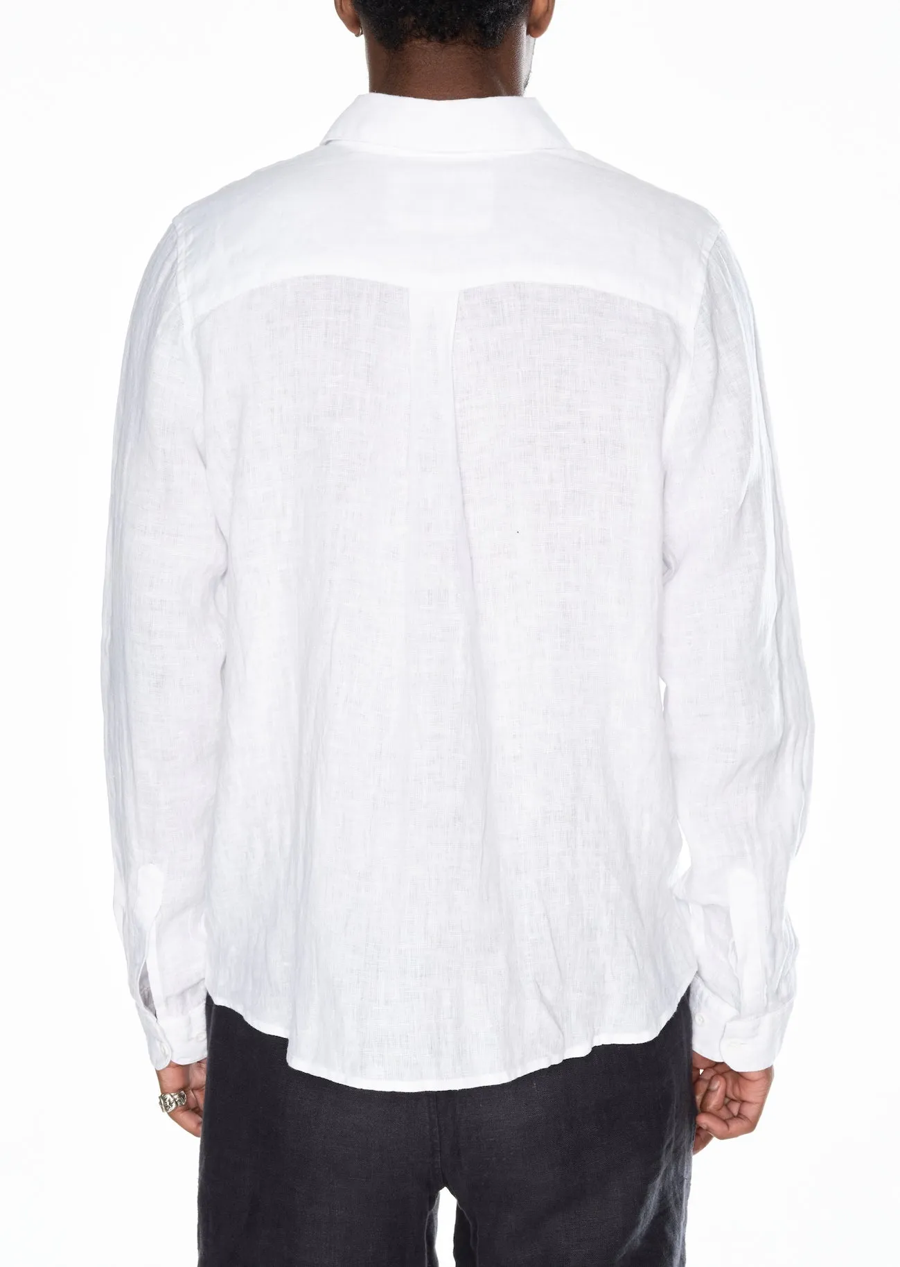 Long Sleeve Linen Shirt in White sold by Albam Clothing product image thumbnail 3