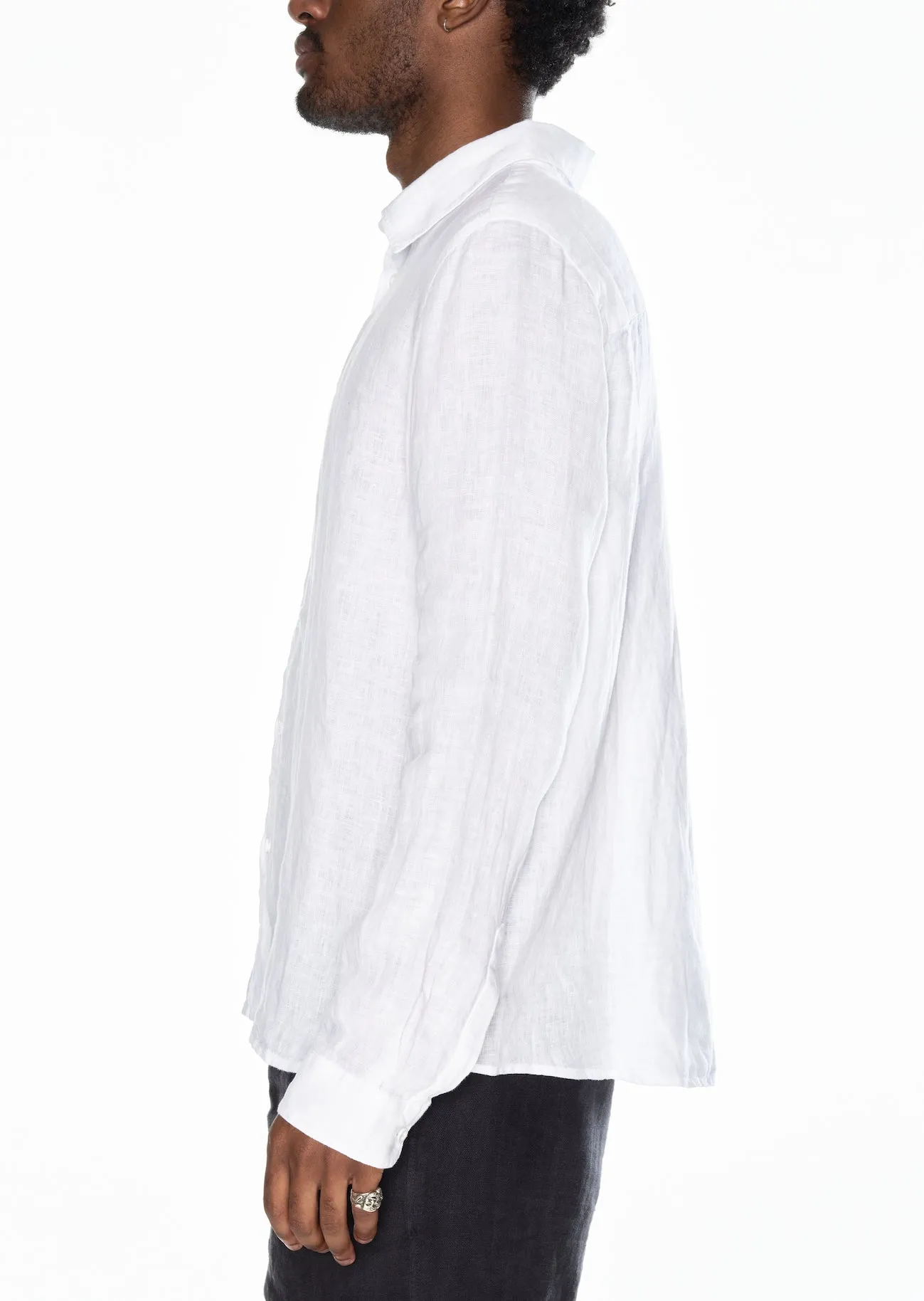 Long Sleeve Linen Shirt in White sold by Albam Clothing product image thumbnail 2