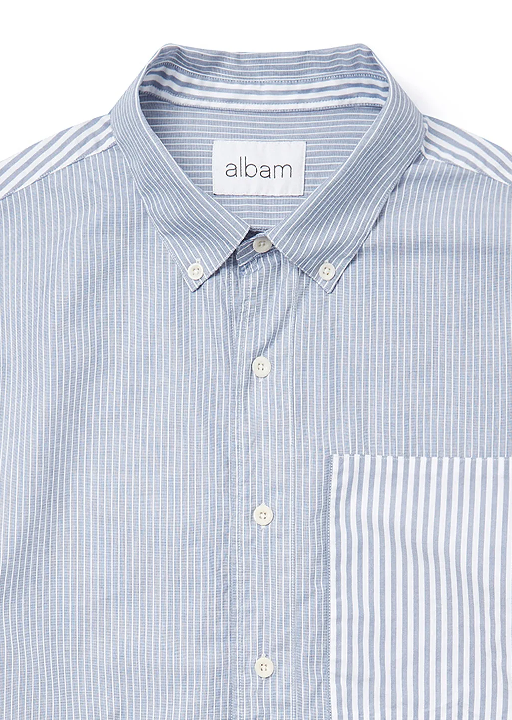 Stripe Cut & Sew Shirt in Navy sold by Albam Clothing product image thumbnail 3