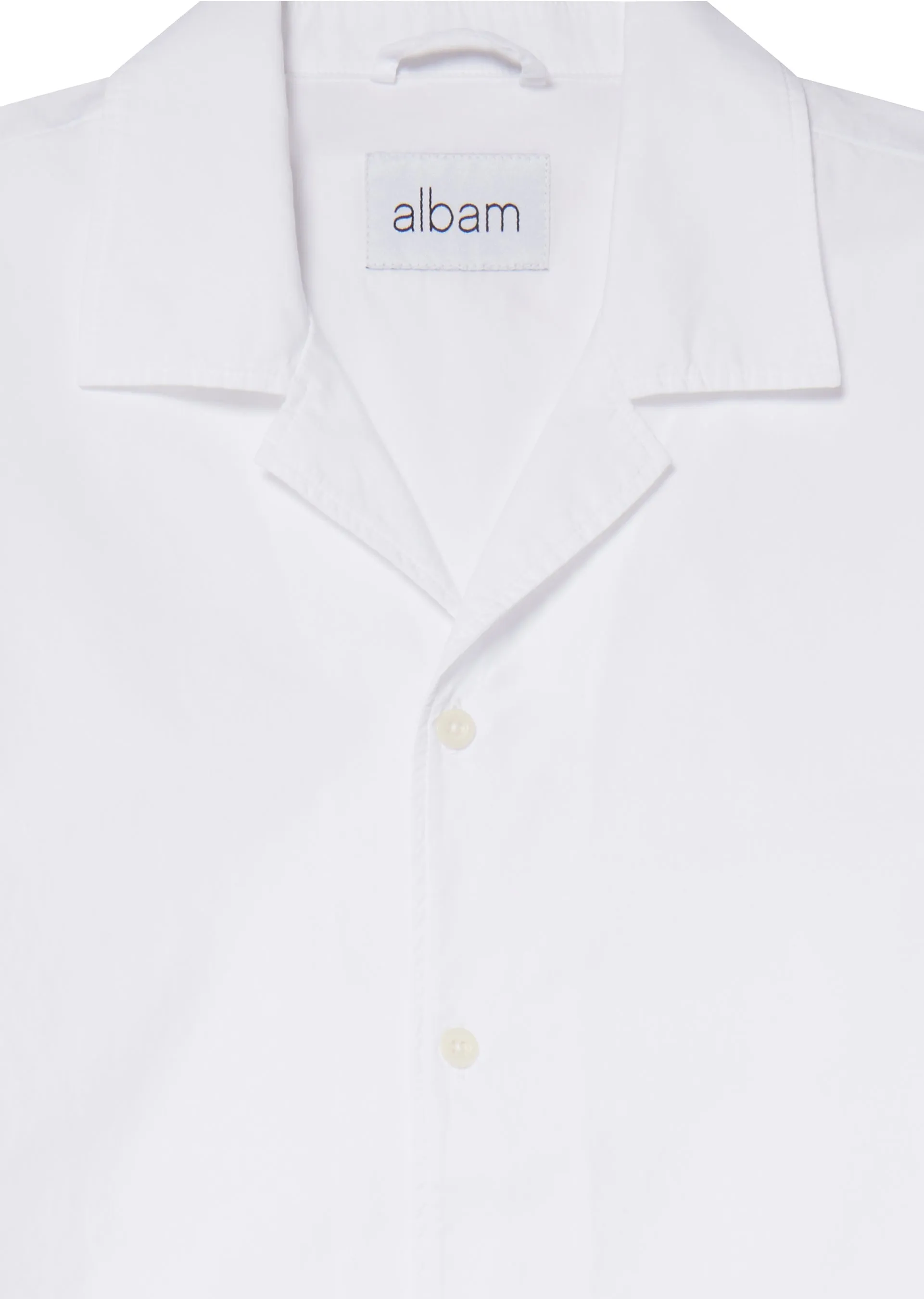 Long Sleeve Revere Poplin Shirt in White sold by Albam Clothing product image thumbnail 3