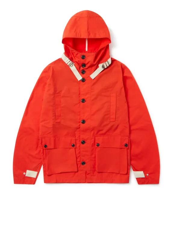 Waxed Button Through Parka in Orange sold by Albam Clothing
