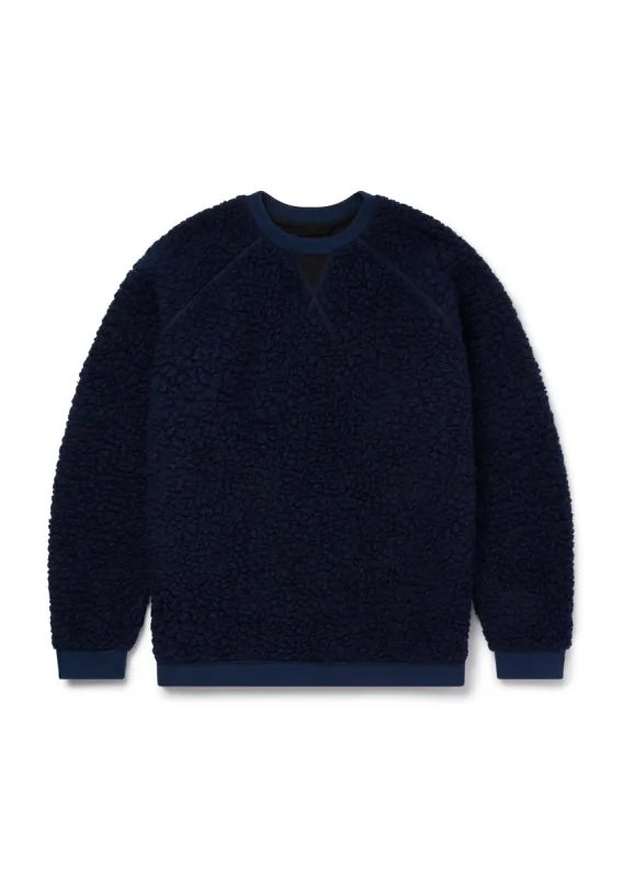 Sherpa Fleece Pullover in Bright Blue sold by Albam Clothing