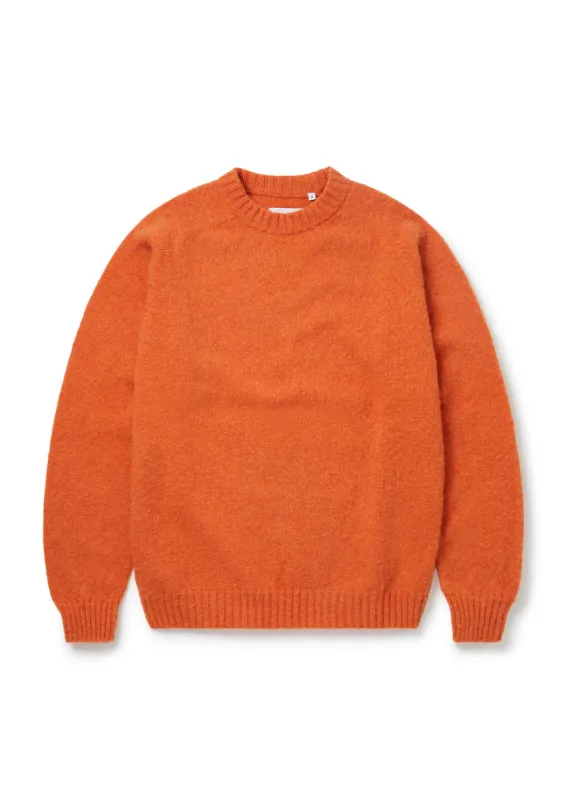 Boiled Wool Crew Neck in Orange sold by Albam Clothing