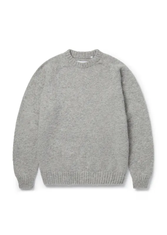 Boiled Wool Crew Neck in Grey Marl sold by Albam Clothing