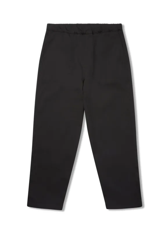 Sheen Twill Kennedy Drawstring Trouser in Black sold by Albam Clothing