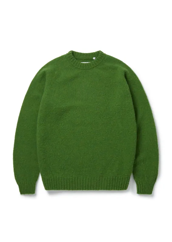 Boiled Wool Crew Neck in Green sold by Albam Clothing