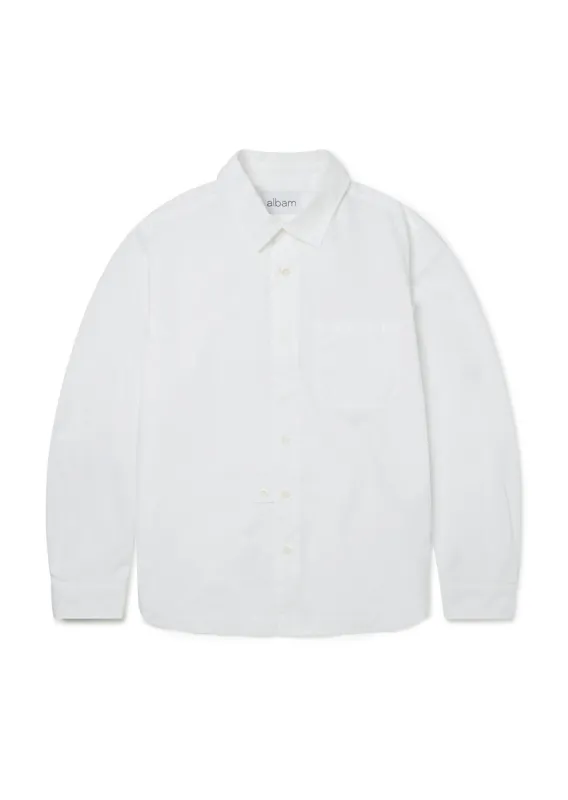 Button Tab Placket Ls Shirt in White sold by Albam Clothing