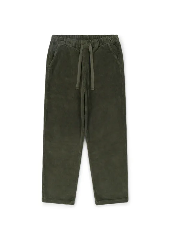Simple Cord Drawstring Trouser in Washed Green sold by Albam Clothing