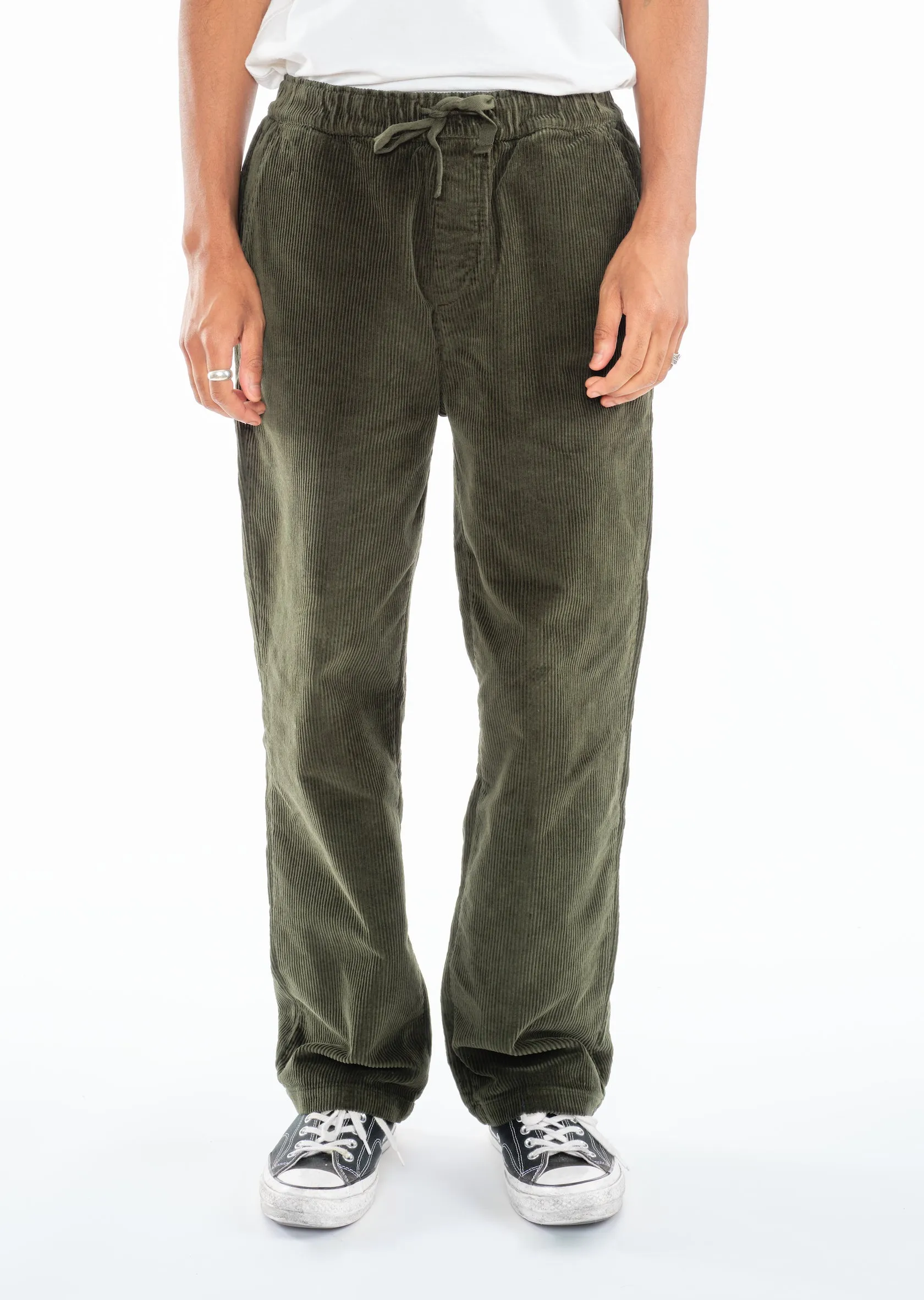 Simple Cord Drawstring Trouser in Washed Green sold by Albam Clothing product image thumbnail 2