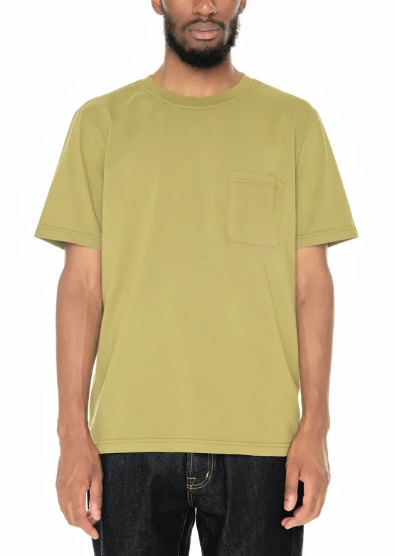 Woven Pocket T-Shirt in Khaki sold by Albam Clothing