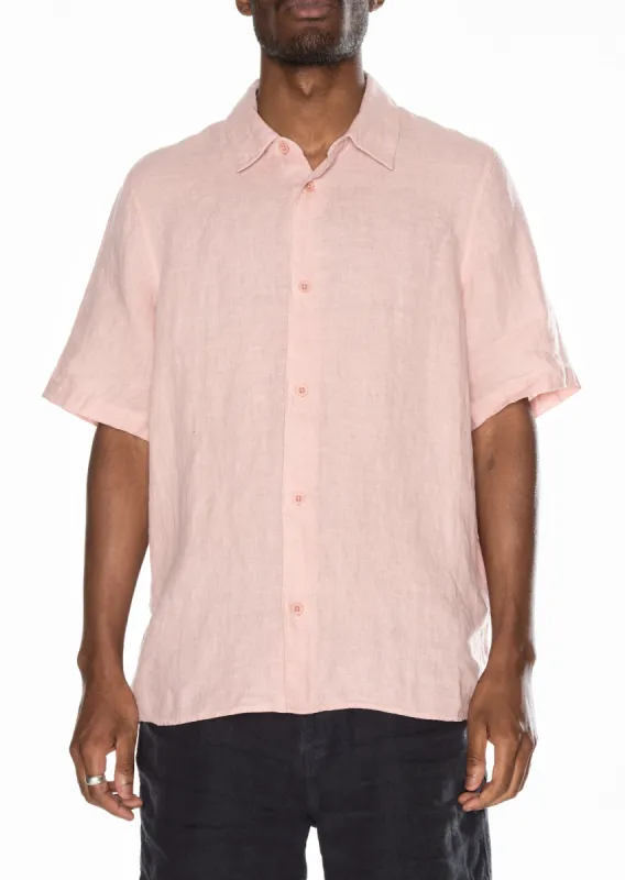 Short Sleeve Linen Shirt in Dusky Pink sold by Albam Clothing
