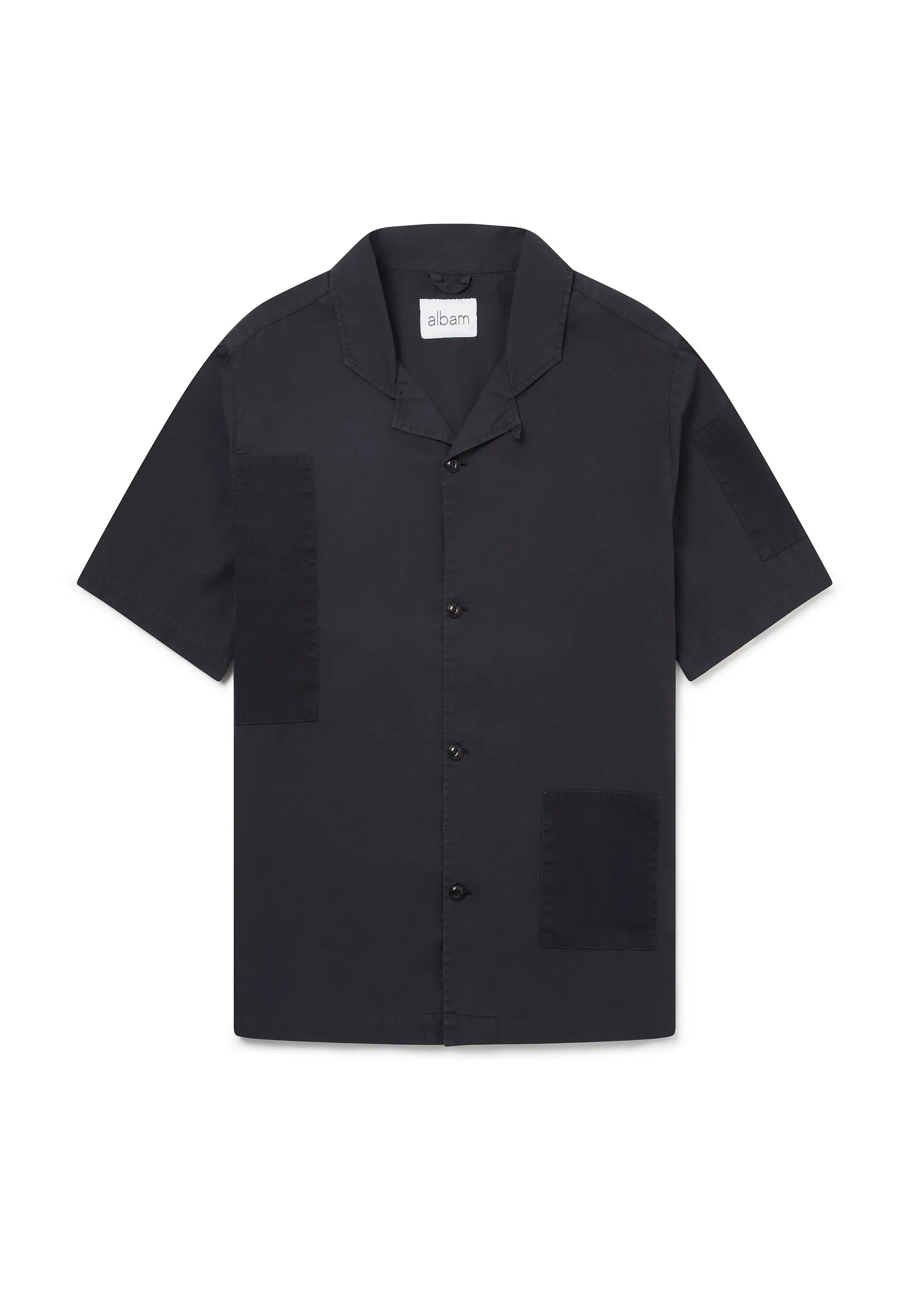 Patchwork SS Shirt in Charcoal sold by Albam Clothing