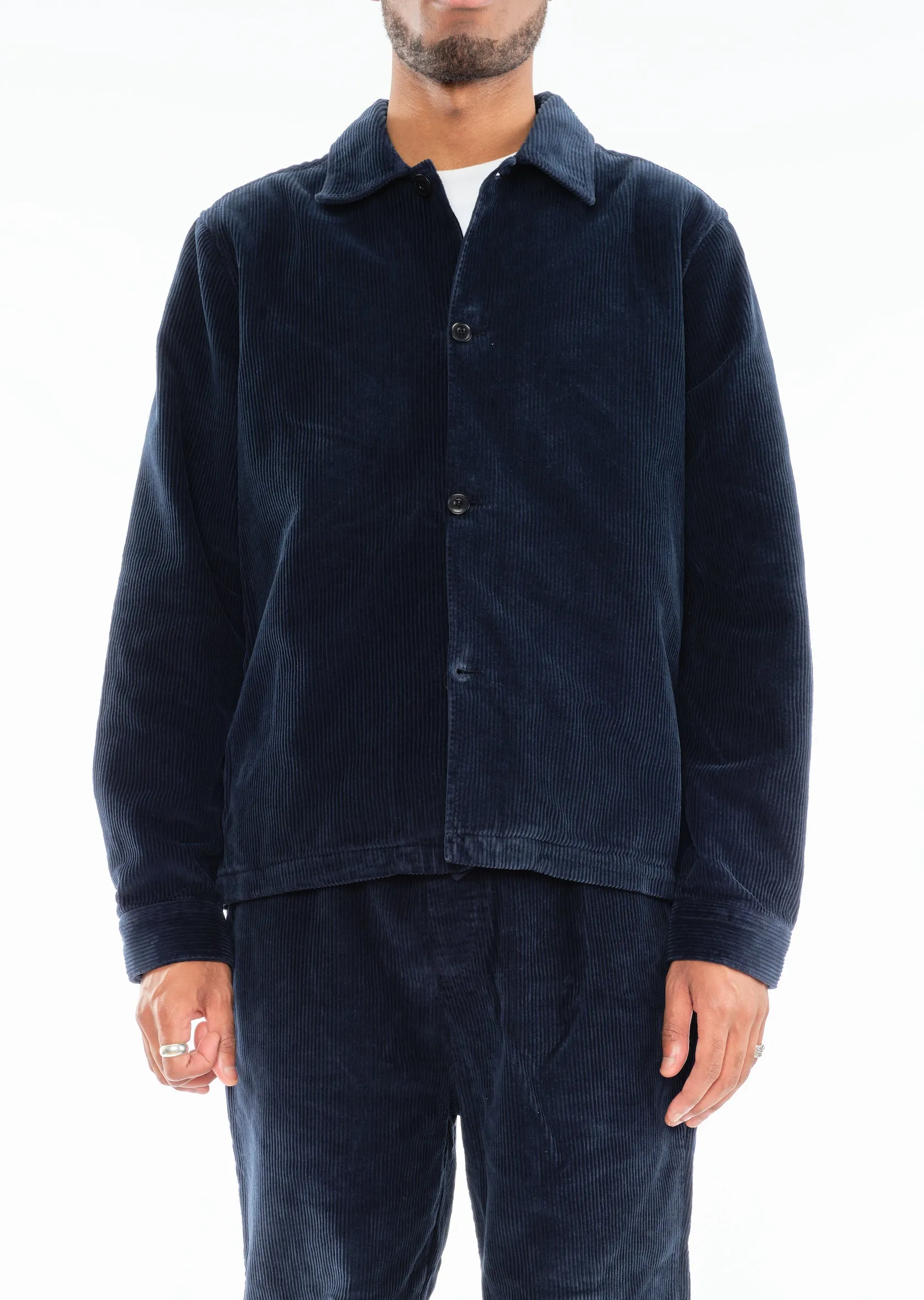 Chore Cord Jacket in Washed Navy sold by Albam Clothing