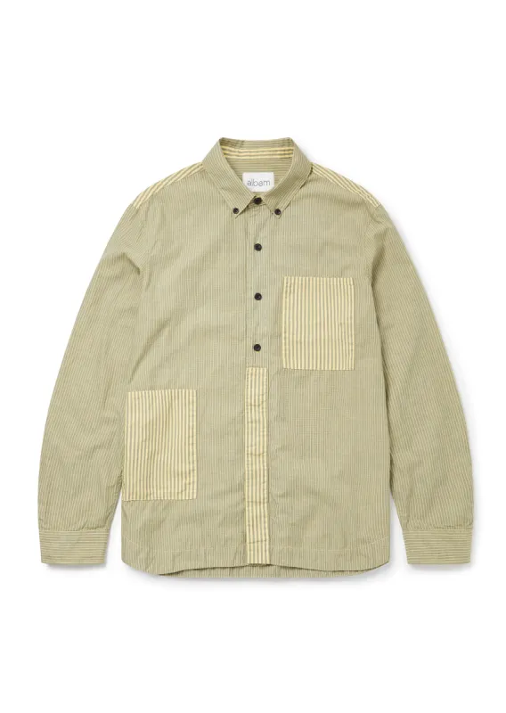 Stripe Cut & Sew Shirt in Yellow sold by Albam Clothing