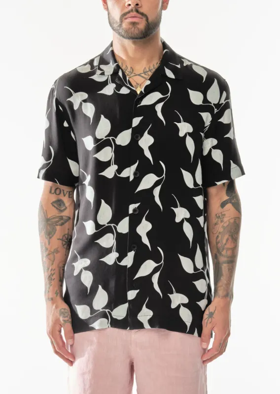 Short Sleeve Revere Plus Shirt in Charcoal sold by Albam Clothing