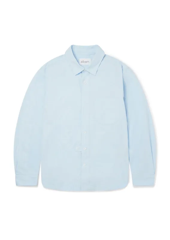 Button Tab Placket Ls Shirt in Light Blue sold by Albam Clothing