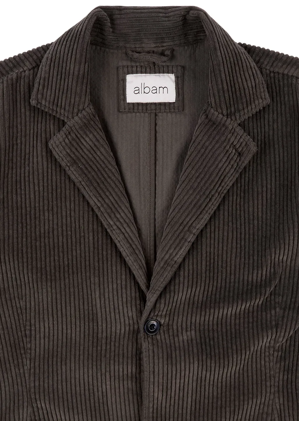 Albam Clothing Cord Fairfax Blazer in Charcoal | Parallel