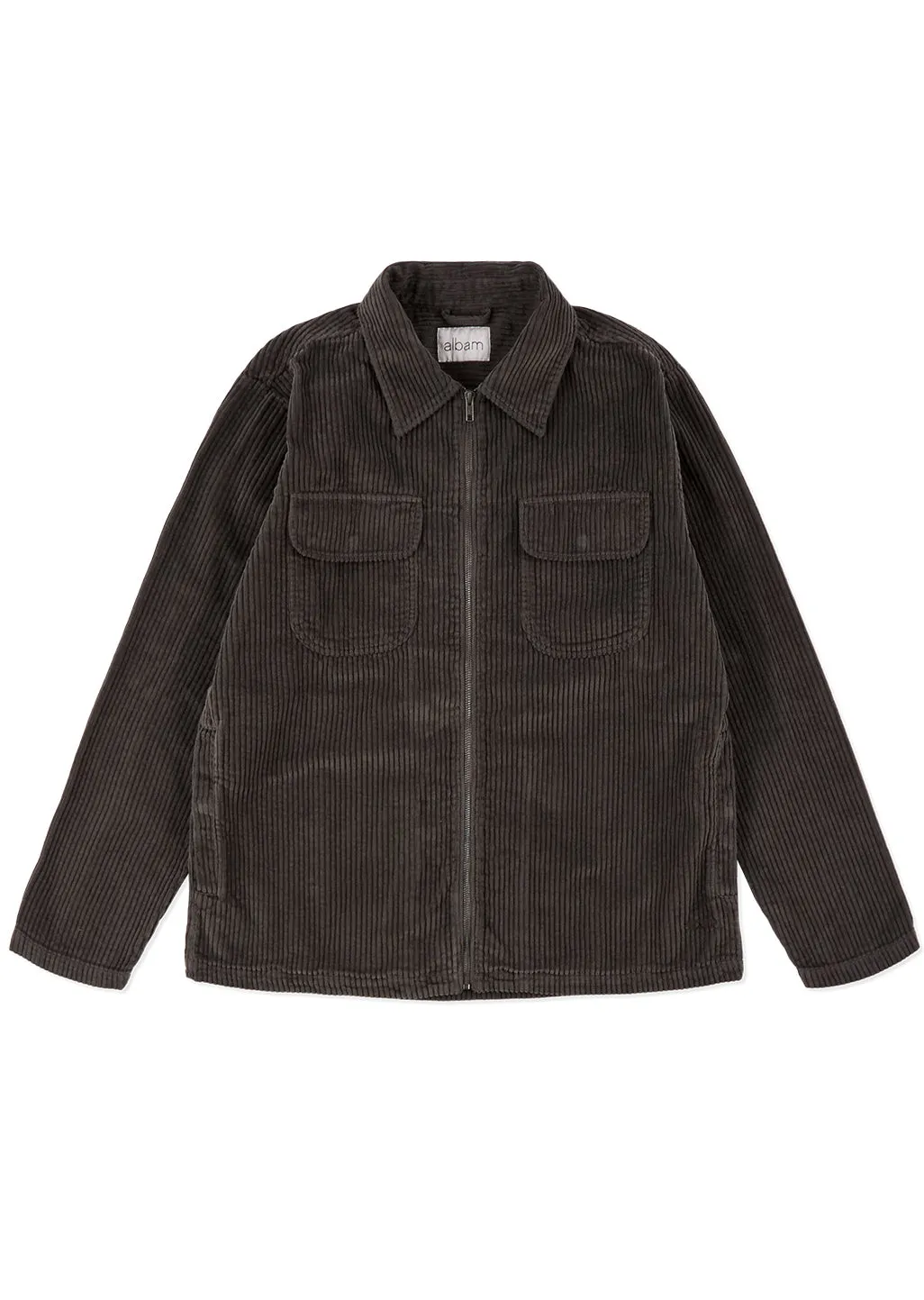 Cord Clarence Jacket in Charcoal sold by Albam Clothing