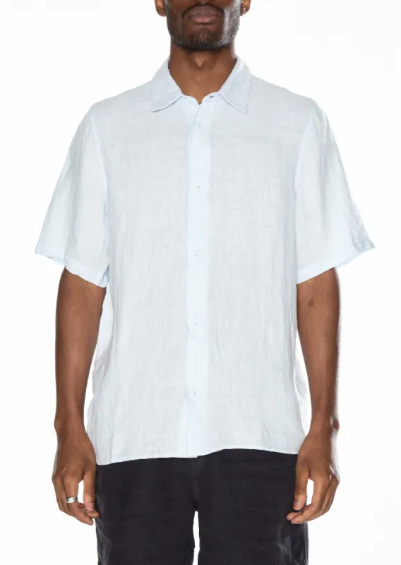 Short Sleeve Linen Shirt in Light Blue sold by Albam Clothing