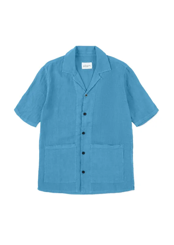 Linen Holland Shirt in Blue sold by Albam Clothing