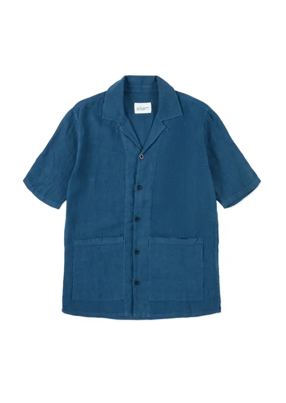 Linen Holland Shirt in Indigo sold by Albam Clothing