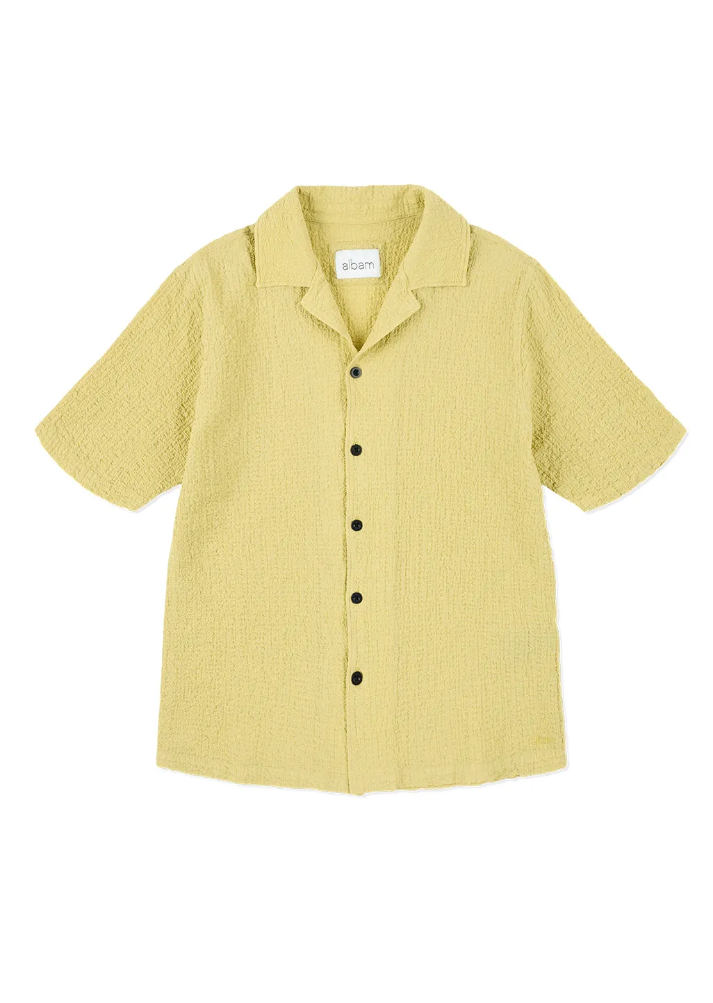 Seersucker Fenton Shirt in Vintage Khaki sold by Albam Clothing