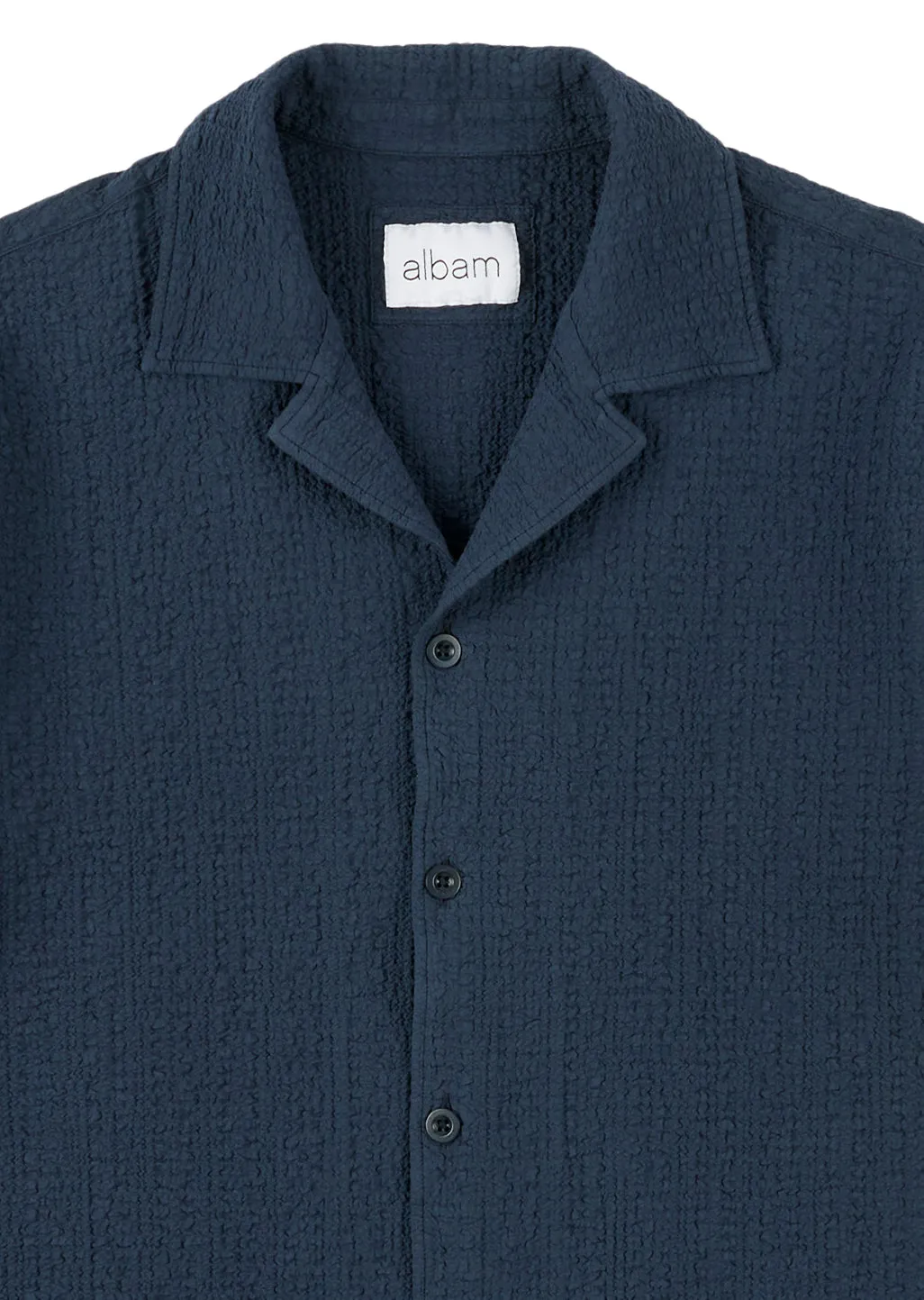 Seersucker Fenton Shirt in Dark Navy sold by Albam Clothing product image thumbnail 3