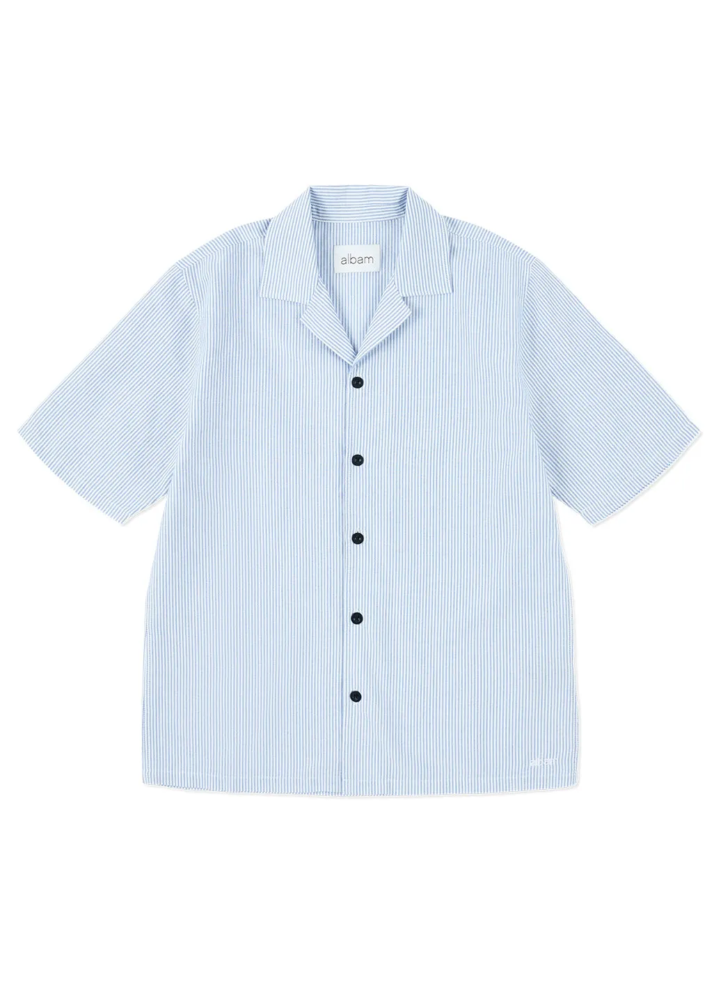 Oxford Stripe Fenton Shirt in Pale Blue sold by Albam Clothing