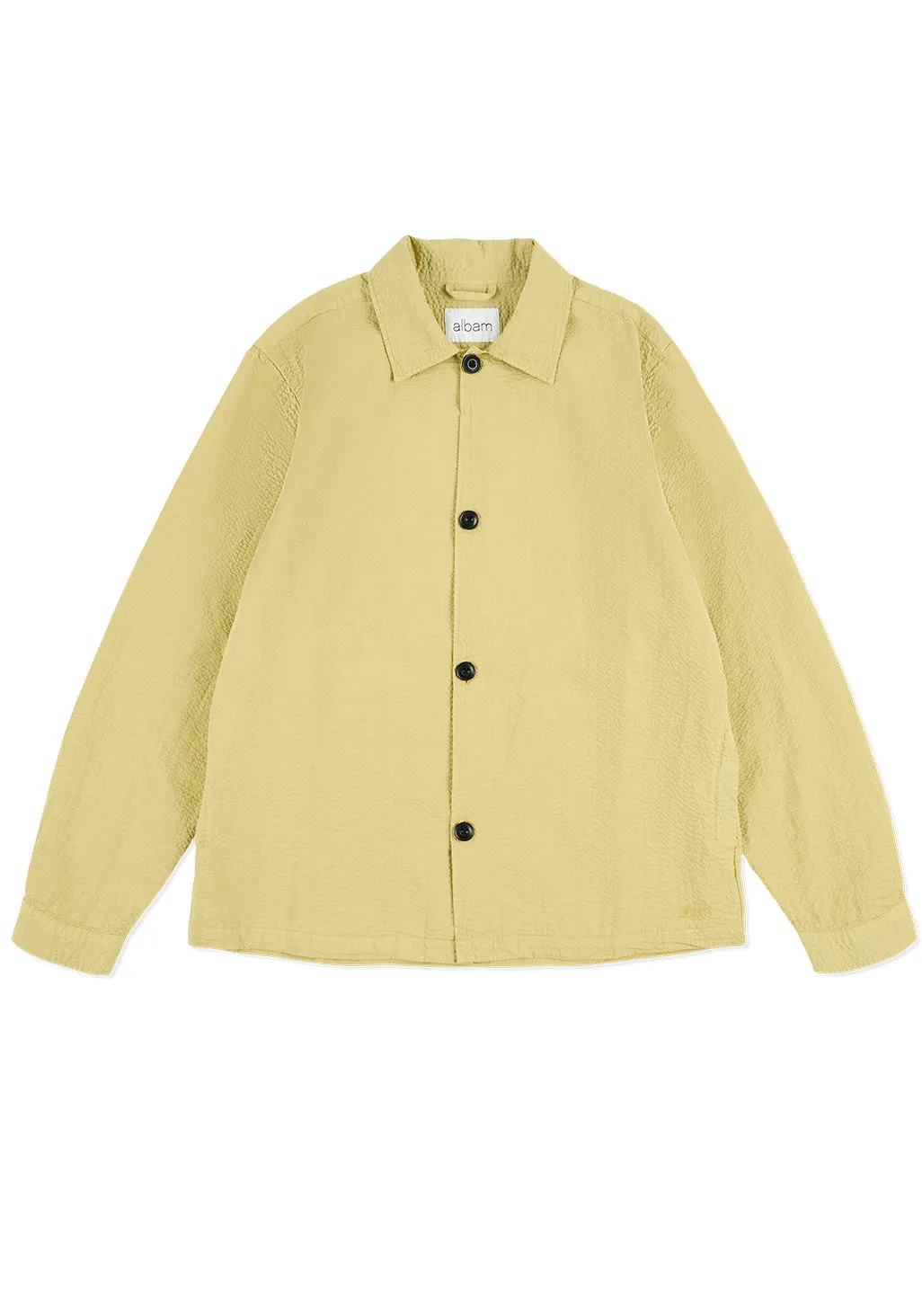 Seersucker Modern Overshirt in Vintage Khaki sold by Albam Clothing